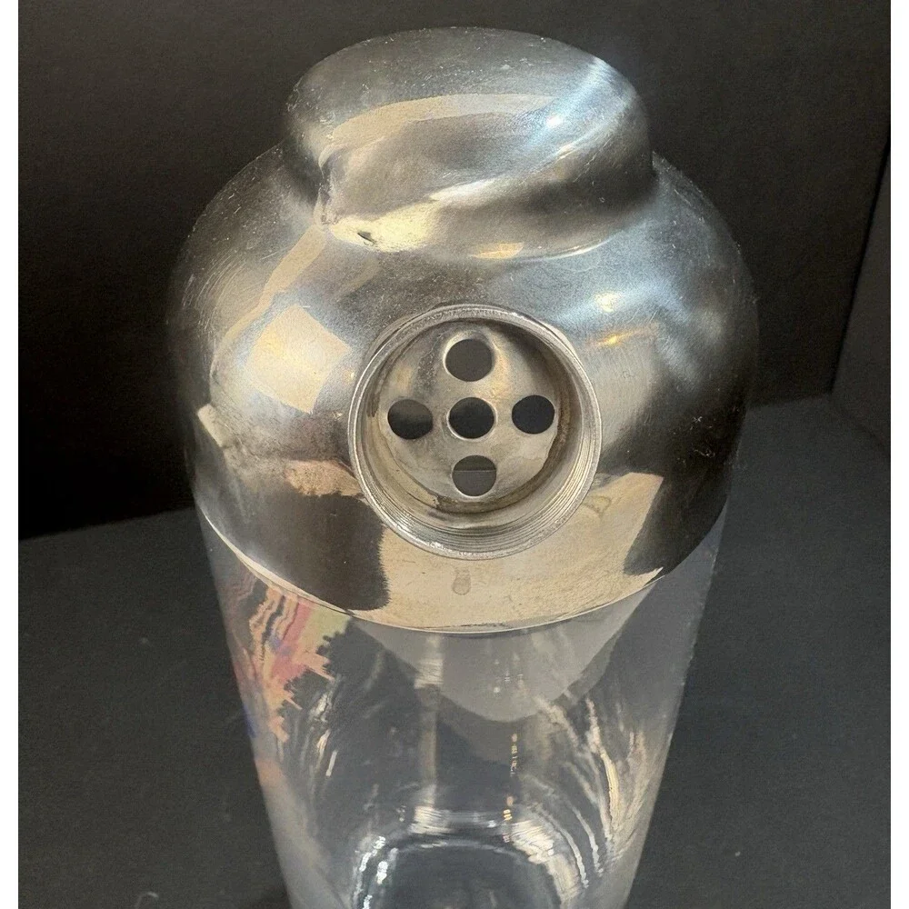 Cocktail Shaker Can Can Dancers with Chrome Top Art Deco Vintage Style